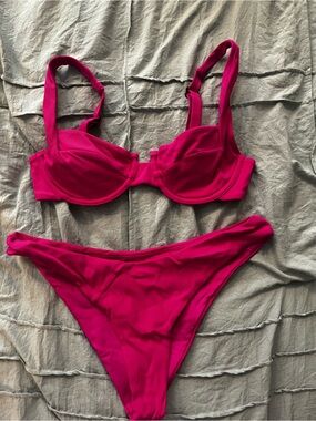 Vetchy two piece bikini dark pink/fushchia small